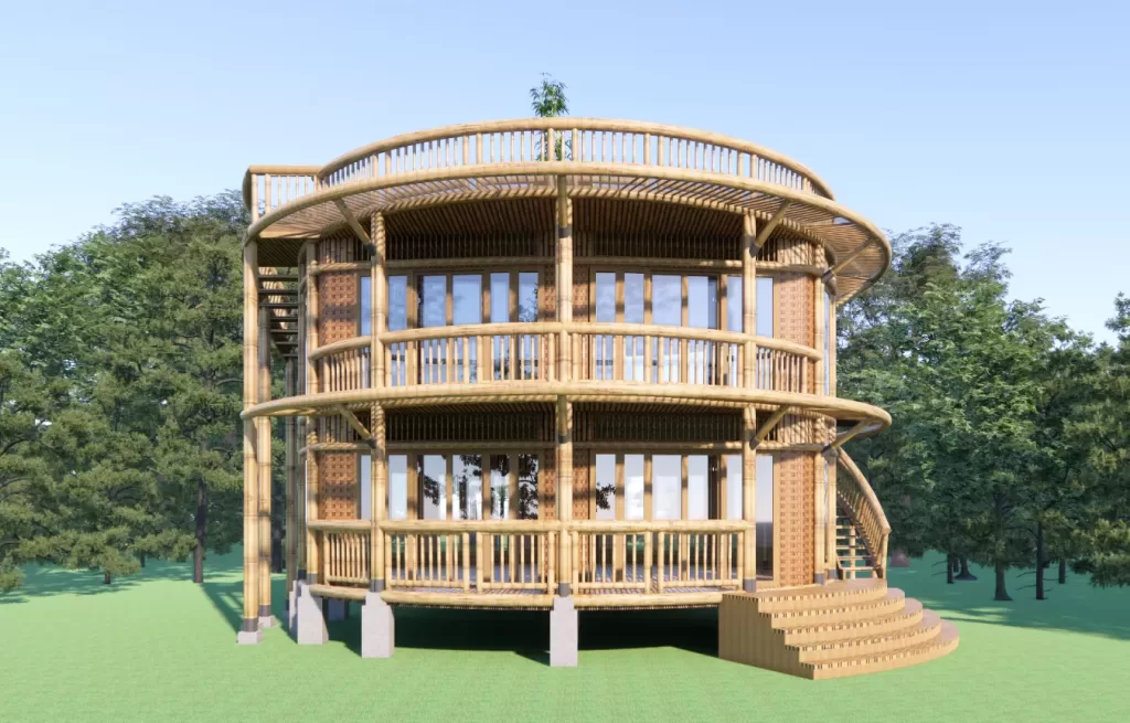 Konsep desain Villa Bambu Bukik Soriak Land